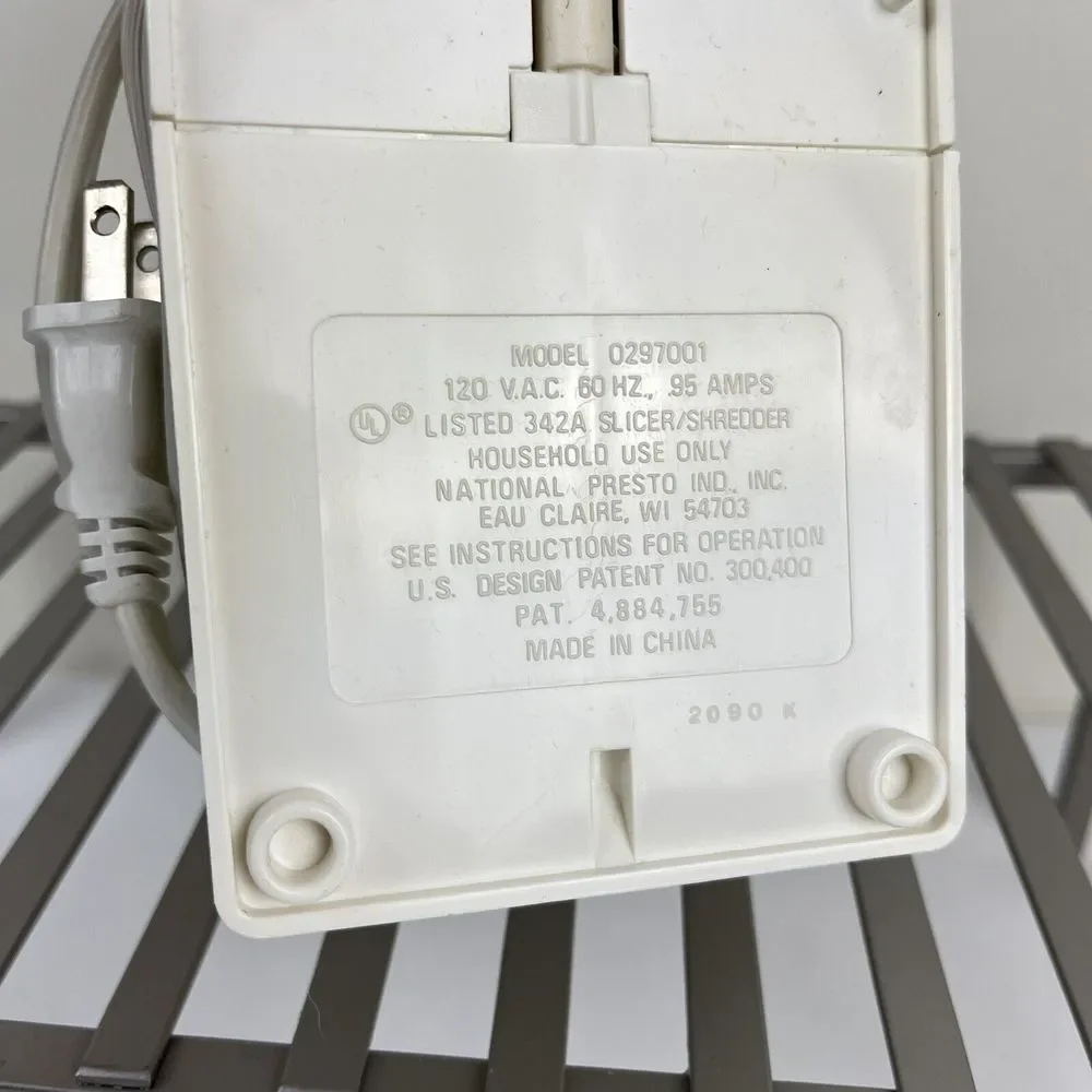 Presto Salad Shooter Professional REPLACEMENT Base Motor & Electric Cord 0297001